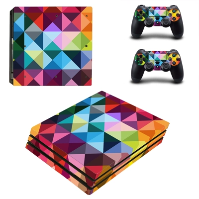 Geometric Prism decal skin for PS4 Pro Console and 2 Controllers