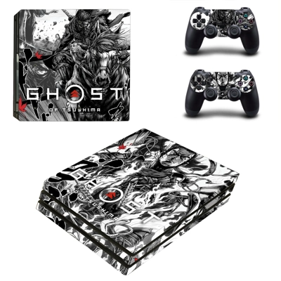 Ghost of Tsushima decal skin for PS4 Pro Console and 2 Controllers