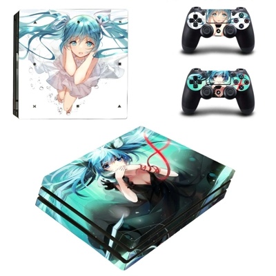 Hatsune Miku decal skin for PS4 Pro Console and 2 Controll..