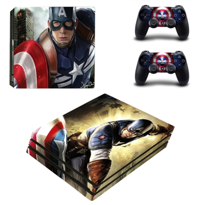 Captain America decal skin for PS4 Pro Console and 2 Controllers