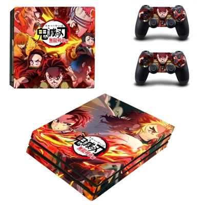 Demon Slayer decal skin for PS4 Pro Console and 2 Controll..