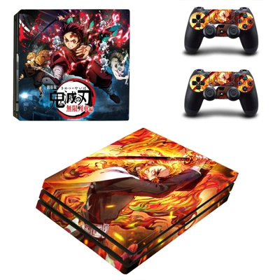Demon Slayer decal skin for PS4 Pro Console and 2 Controll..
