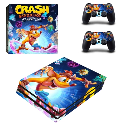 Crash Bandicoot decal skin for PS4 Pro Console and 2 Controllers