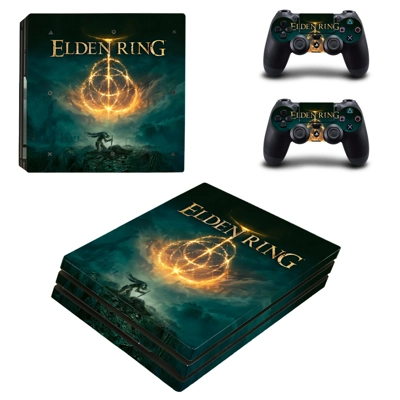 Elden Ring decal skin for PS4 Pro Console and 2 Controllers