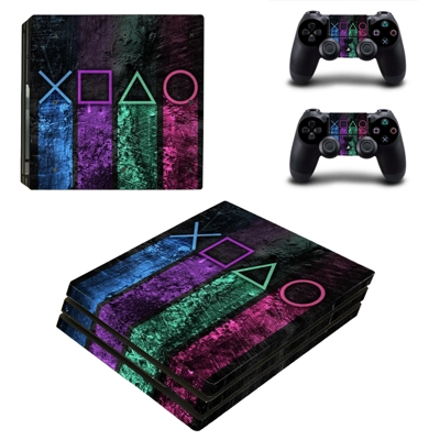 Classic decal skin for PS4 Pro Console and 2 Controllers