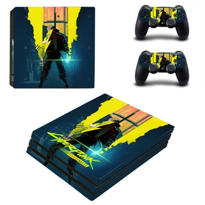 Cyberpunk Edgerunners decal skin for PS4 Pro Console and 2 Controllers