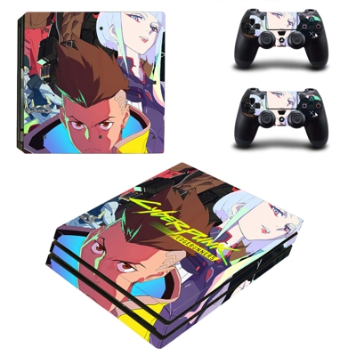 Cyberpunk Edgerunners decal skin for PS4 Pro Console and 2 Controllers