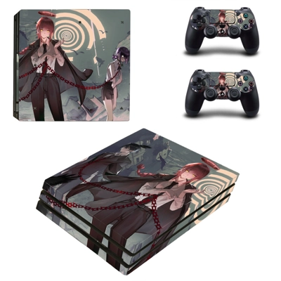 Chainsaw Man decal skin for PS4 Pro Console and 2 Controll..