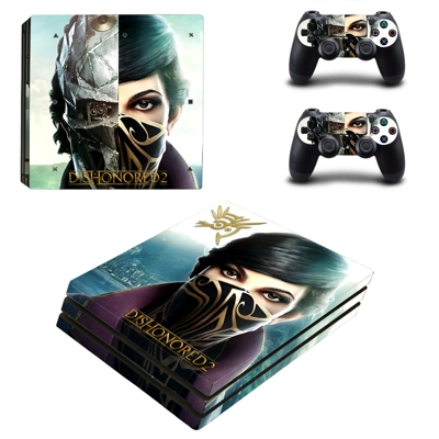 Dishonored 2 decal skin for PS4 Pro Console and 2 Controllers