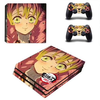 Demon Slayer decal skin for PS4 Pro Console and 2 Controll..