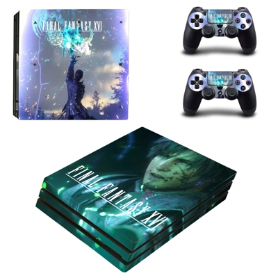 Final Fantasy 16 decal skin for PS4 Pro Console and 2 Controllers