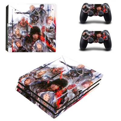 Final Fantasy 16 decal skin for PS4 Pro Console and 2 Controllers