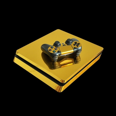 Green Glossy decal skin for PS4 Slim Console and two contr.. Green Glossy decal skin for PS4 Slim Console and two contr..