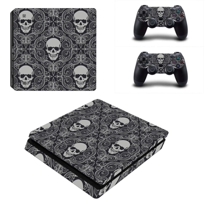 Floral skull decal skin for PS4 Slim Console and two contr.. Floral skull decal skin for PS4 Slim Console and two contr..