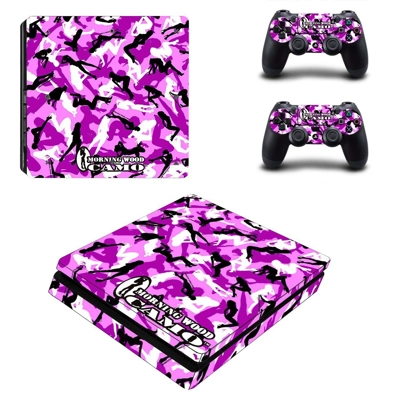 Morning wood camo decal skin for PS4 Slim Console and two .. Morning wood camo decal skin for PS4 Slim Console and two ..