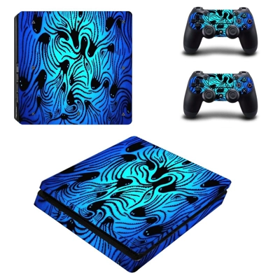 Jelyfish clipart decal skin for PS4 Slim Console and two controllers