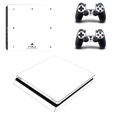 PS4 white decal skin for PS4 Slim Console and two controll.. PS4 white decal skin for PS4 Slim Console and two controll..