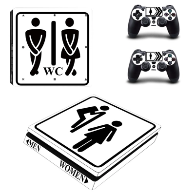 Men women decal skin for PS4 Slim Console and two controll.. Men women decal skin for PS4 Slim Console and two controll..