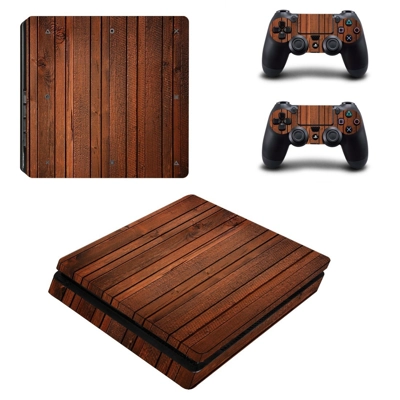 Wooden board decal skin for PS4 Slim Console and two contr.. Wooden board decal skin for PS4 Slim Console and two contr..
