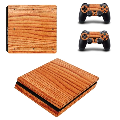 Wooden board decal skin for PS4 Slim Console and two contr.. Wooden board decal skin for PS4 Slim Console and two contr..