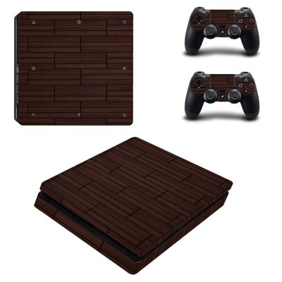 Black wooden board decal skin for PS4 Slim Console and two.. Black wooden board decal skin for PS4 Slim Console and two..