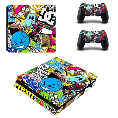 Sticker bomb decal skin for PS4 Slim Console and two contr.. Sticker bomb decal skin for PS4 Slim Console and two contr..