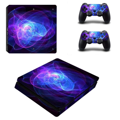 Blue fires decal skin for PS4 Slim Console and two control.. Blue fires decal skin for PS4 Slim Console and two control..