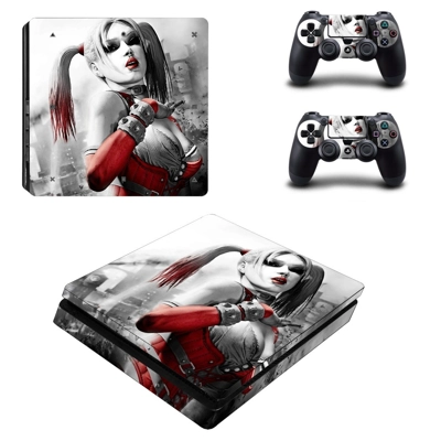 Harley Quinn decal skin for PS4 Slim Console and two contr.. Harley Quinn decal skin for PS4 Slim Console and two contr..