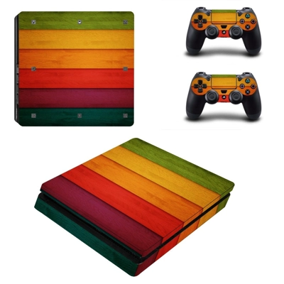 Wooden board decal skin for PS4 Slim Console and two contr.. Wooden board decal skin for PS4 Slim Console and two contr..