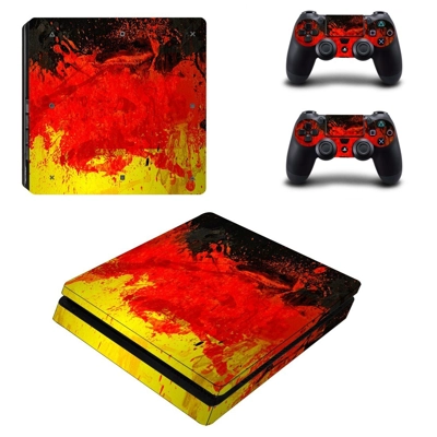 Painted color decal skin for PS4 Slim Console and two cont.. Painted color decal skin for PS4 Slim Console and two cont..