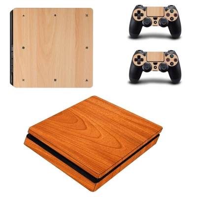Wooden board decal skin for PS4 Slim Console and two contr.. Wooden board decal skin for PS4 Slim Console and two contr..