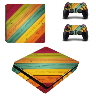 Colored wooden board decal skin for PS4 Slim Console and t.. Colored wooden board decal skin for PS4 Slim Console and t..