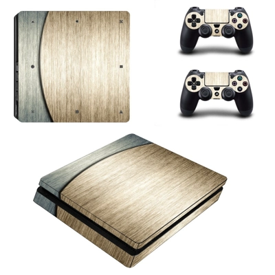 Metal wall decal skin for PS4 Slim Console and two control.. Metal wall decal skin for PS4 Slim Console and two control..