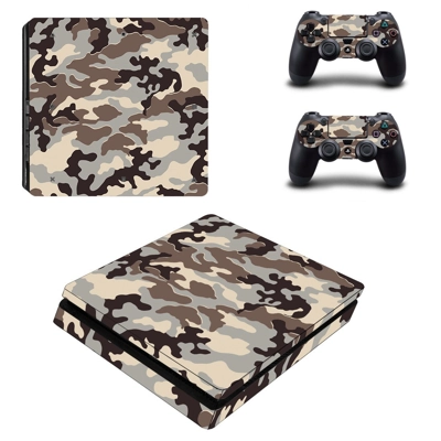 Camouflage art decal skin for PS4 Slim Console and two con.. Camouflage art decal skin for PS4 Slim Console and two con..