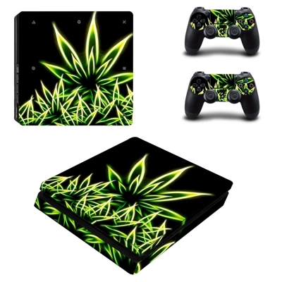 Fie weeds decal skin for PS4 Slim Console and two controll.. Fie weeds decal skin for PS4 Slim Console and two controll..