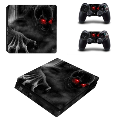 Devil atttack decal skin for PS4 Slim Console and two cont.. Devil atttack decal skin for PS4 Slim Console and two cont..
