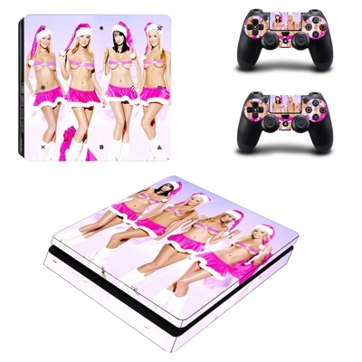 Sexy girls decal skin for PS4 Slim Console and two control.. Sexy girls decal skin for PS4 Slim Console and two control..