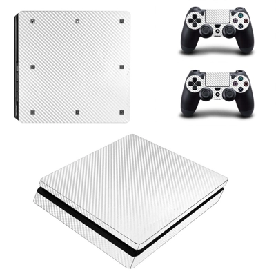 White fiber decal skin for PS4 Slim Console and two contro.. White fiber decal skin for PS4 Slim Console and two contro..