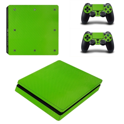 Green fiber decal skin for PS4 Slim Console and two contro.. Green fiber decal skin for PS4 Slim Console and two contro..