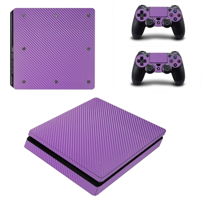 Indigo fiber decal skin for PS4 Slim Console and two controllers