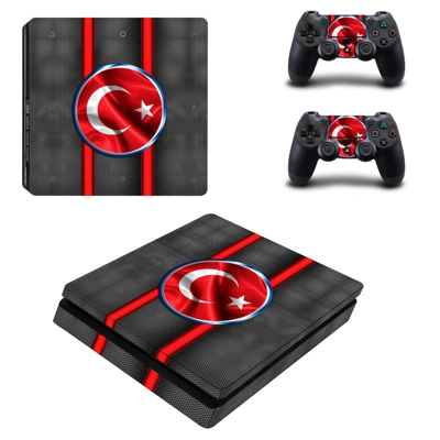 Turkey Flag decal skin for PS4 Slim Console and two contro.. Turkey Flag decal skin for PS4 Slim Console and two contro..