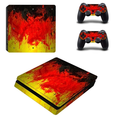 Painted color decal skin for PS4 Slim Console and two cont.. Painted color decal skin for PS4 Slim Console and two cont..