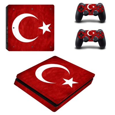 Flag of Turkey decal skin for PS4 Slim Console and two con.. Flag of Turkey decal skin for PS4 Slim Console and two con..