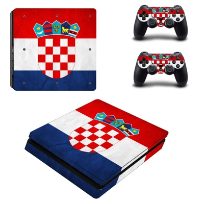 Flag of Croatia decal skin for PS4 Slim Console and two co.. Flag of Croatia decal skin for PS4 Slim Console and two co..