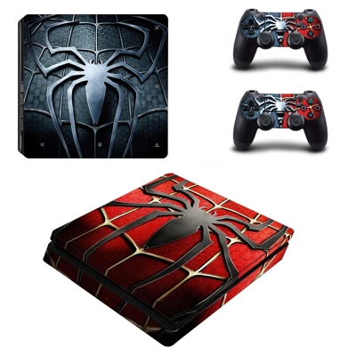 Spiderman decal skin for PS4 Slim Console and two controll.. Spiderman decal skin for PS4 Slim Console and two controll..