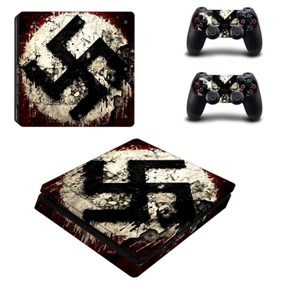 Flag of Nazy decal skin for PS4 Slim Console and two contr.. Flag of Nazy decal skin for PS4 Slim Console and two contr..