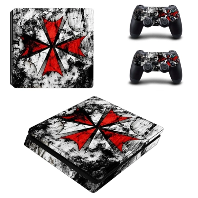 Resident evil wallpaper decal skin for PS4 Slim Console and two controllers