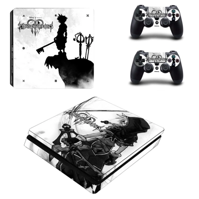 Kindom hearts decal skin for PS4 Slim Console and two cont.. Kindom hearts decal skin for PS4 Slim Console and two cont..