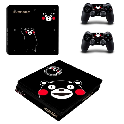 Kumamon decal skin for PS4 Slim Console and two controllers Kumamon decal skin for PS4 Slim Console and two controllers