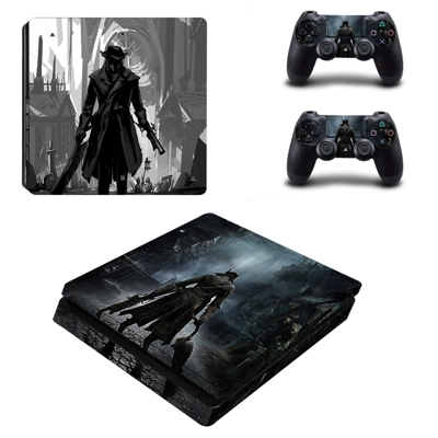 Bloodborne decal skin for PS4 Slim Console and two control.. Bloodborne decal skin for PS4 Slim Console and two control..